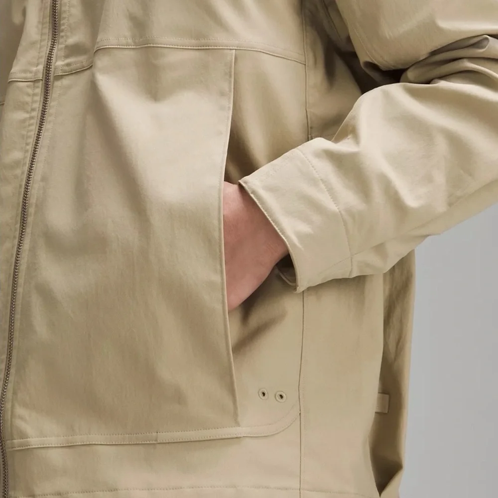 Lululemon Men’s Twill Full Zip Moto Jacket Compass Khaki XL NWT - Picture 8 of 12